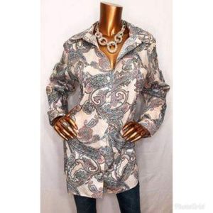 NWOT! Chico's No Iron Long Blouse Paisley Size 0